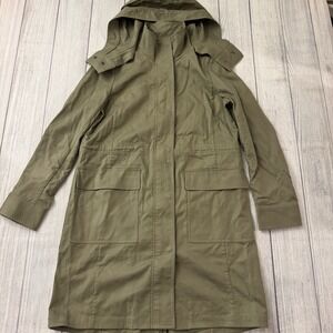 Ann Taylor Coat Women's Small Olive Green Hooded Utility Parka Jacket